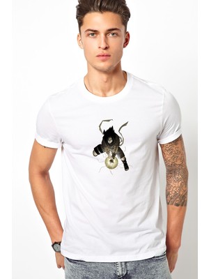 Qivi Naruto Baskılı Beyaz Erkek Örme Tshirt