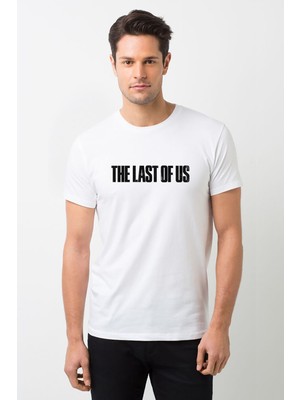 Qivi The Last Of Us Logo Baskılı Beyaz Erkek Örme Tshirt