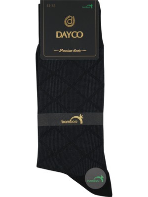 Dayco Premium Bambu Erkek Yazlık Çorap 6'lı Set Kutulu Jakarlı Siyah