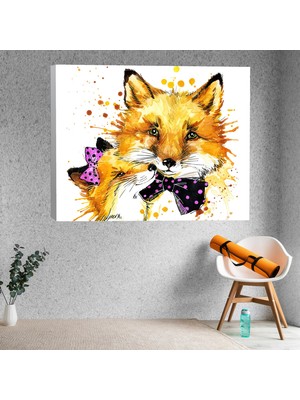 Deko Gonya Tilki Çizim Kanvas Tablo