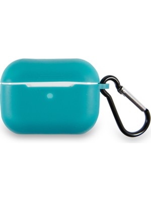 Caseart Apple Airpods Pro Renkli ve Askılı Silikon Kılıf - Petrol Mavisi