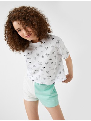 Koton Kadın Desenli T-Shirt Pamuklu
