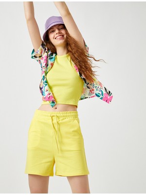 Koton Kadın Cepli Şort Belden Bağlamalı Pamuklu