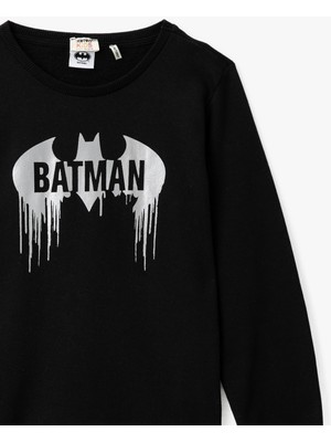 Koton Batman Lisansli Baskılı Uzun Kollu Bisiklet Yala Sweatshirt