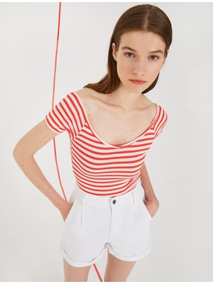 Koton Kadın Çizgili Tişört