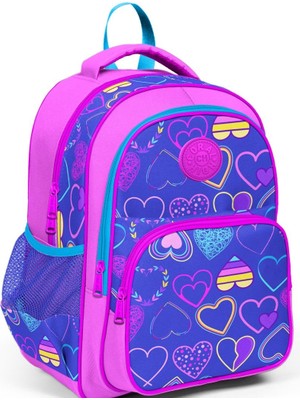 Coral High Kalpli İlkokul Çantası Mavi - Pembe 30 x 39 x 15 cm Elde ve Omuzda Taşımaya Uygun