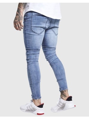 Siksilk Distressed Washed Denims Erkek Kot Pantolon