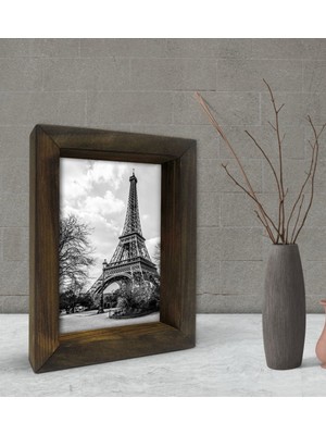 Bk Gift Paris Tasarımlı Dekoratif Doğal Masif Ahşap Çerçeve 15X20CM-1