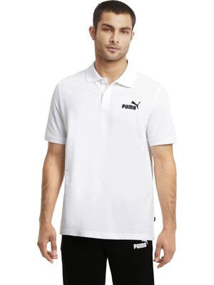 Puma Essentials Pique - Polo Erkek Tişört Beyaz - 586674 02
