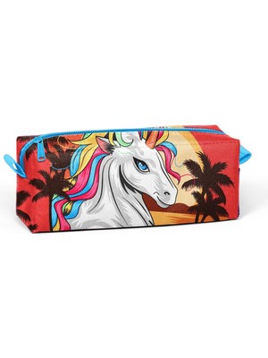 Yaygan Coral High Tek Gözlü Unicorn Desenli Kalem Çantası  Kız Çocuk
