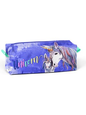 Yaygan Coral High Tek Gözlü Unicorn Desenli Kalem Çantası  Kız