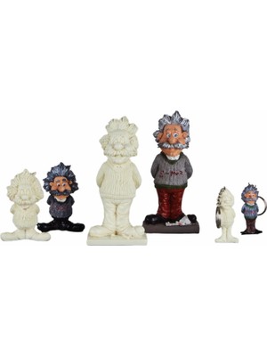 Hediyekanalı  Boyanabilir Polyester Poliüretan Ham Obje Einstein Biblo Set ve Anahtarlık