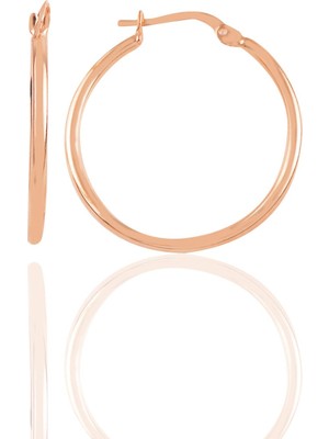 Söğütlü Silver Gümüş Rose 29 mm Şarnel Halka Küpe