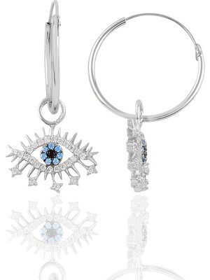 Söğütlü Silver Gümüş Rodyumlu Lareyn Halka Küpe.