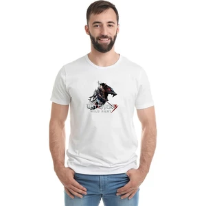 The Witcher Transparent Baskılı Beyaz Erkek Örme Tshirt
