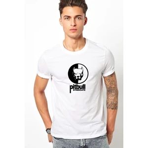 Pitbull Syndicate Baskılı Beyaz Erkek Örme Tshirt