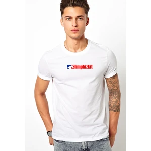 Limp Bizkit Logo Baskılı Beyaz Erkek Örme Tshirt