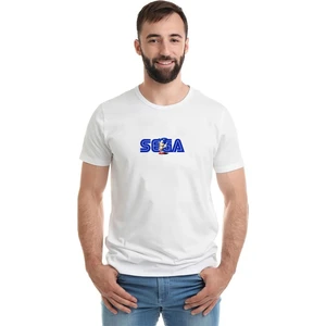 Sega Baskılı Beyaz Erkek Örme Tshirt