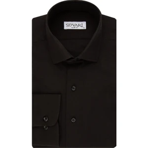 Slim Fit Siyah Düz Erkek Gömlek