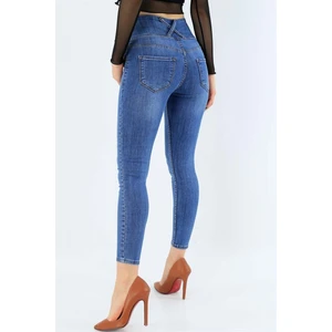 Kadın Mavi Yüksek Bel Jean Likralı RM16173