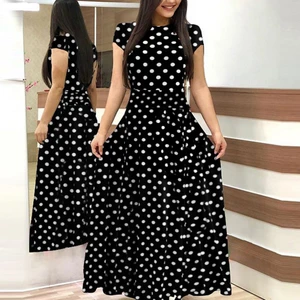 Tam Boy Puantiyeli Janes Crep Kumaş Elbise 135 cm