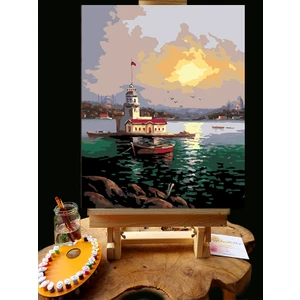 Pandora Hobi N1154 - Numaralı Boyama Seti - 40 x 50 cm Kasnağa Gerili Ürün - Kız Kulesi