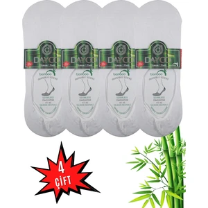 Erkek Bambu Premium Babet Çorap 4'lü Set Beyaz