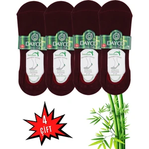 Erkek Bambu Premium Babet Çorap 4'lü Set Bordo