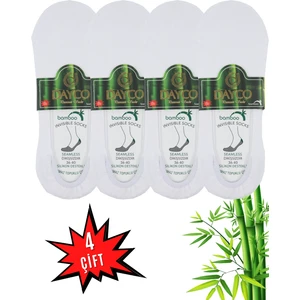 Bayan Bambu Premium Babet Çorap 4'lü Set Beyaz