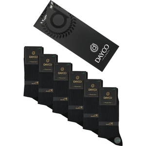 Premium Bambu Erkek Yazlık Çorap 6'lı Set Kutulu Çizgili Siyah