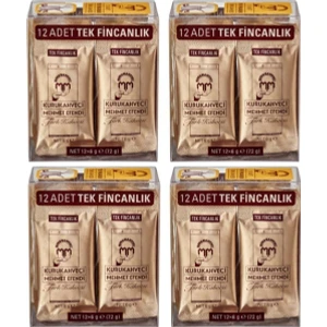 Kurukahveci Mehmet Efendi  Tek Fincan Türk Kahvesi 12 x 6 gr 4 Paket
