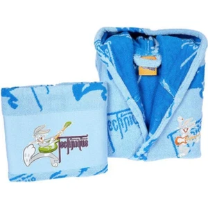 Bugs Bunny Galaxy Mavi Free Havlu Bornoz Set 7/8 Yaş