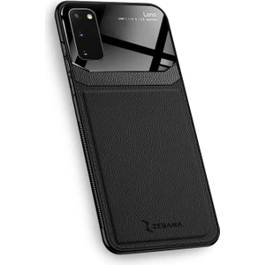 Samsung Galaxy S20 Fe Kılıf Zebana Lens Deri Kılıf Siyah