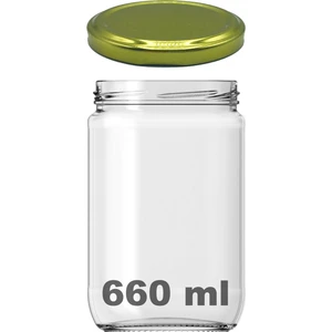 660 cc Kavanoz Metal Gold Konserve Kapaklı 660 ml Şeffaf Cam Kavanoz 1 Adet
