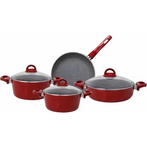 Red Silver Bio Granit 7 Parça Tencere Seti