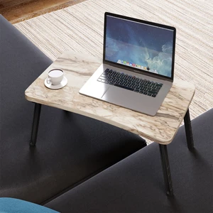 Renkli Laptop Sehpası Katlanabilir Yatak Koltuk Üstü Kahvaltı Bilgisayar Sehpası Beyaz Mermer