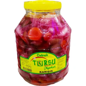 Turşu Market Hakiki Çubuk Özel Kırmızı Pancar Sulu  Karışık Turşu 5 Lt
