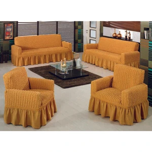 Bürümcük Koltuk Kanepe Örtüsü Takımı Lastikli Etekli 3+3+1+1 Koltuk Örtüsü