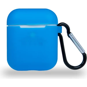 Caseart Apple Airpods Renkli ve Askılı Silikon Kılıf - Mavi