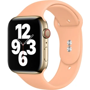 Bilişim Aksesuar  42 mm - 44 mm M/l Apple Watch 3 4 5 6 Se Uyumlu Silikon Kordon Kayış Greyfurt