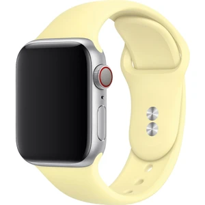 Bilişim Aksesuar  42 mm - 44 mm M/l Apple Watch 3 4 5 6 Se Uyumlu Silikon Kordon Kayış Limon Sarısı