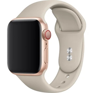 Bilişim Aksesuar  42 mm - 44 mm M/l Apple Watch 3 4 5 6 Se Uyumlu Silikon Kordon Kayış Krem