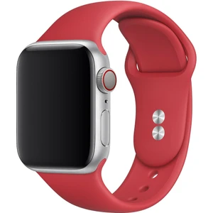 Bilişim Aksesuar  42 mm - 44 mm M/l Apple Watch 3 4 5 6 Se Uyumlu Silikon Kordon Kayış Kırmızı