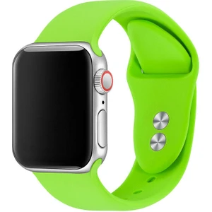 Bilişim Aksesuar  42 mm - 44 mm M/l Apple Watch 3 4 5 6 Se Uyumlu Silikon Kordon Kayış Neon Yeşil