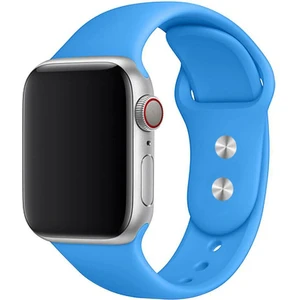 Bilişim Aksesuar  42 mm - 44 mm M/l Apple Watch 3 4 5 6 Se Uyumlu Silikon Kordon Kayış Mavi