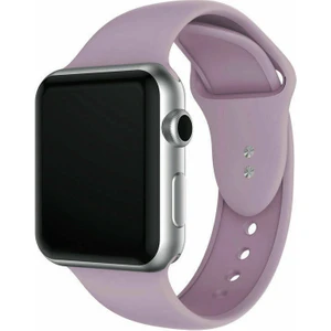Bilişim Aksesuar  42 mm - 44 mm M/l Apple Watch 3 4 5 6 Se Uyumlu Silikon Kordon Kayış Lila