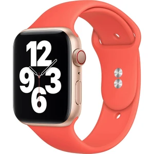 Bilişim Aksesuar  42 mm - 44 mm S/m Apple Watch 3 4 5 6 Se Uyumlu Silikon Kordon Kayış Mercan