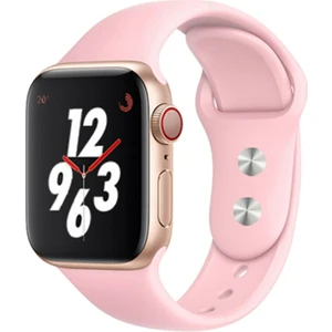 Bilişim Aksesuar  42 mm - 44 mm S/m Apple Watch 3 4 5 6 Se Uyumlu Silikon Kordon Kayış Şeker Pembe