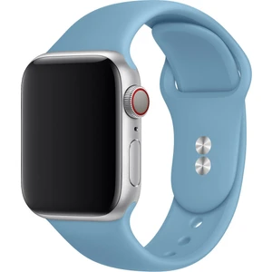 Bilişim Aksesuar  42 mm - 44 mm S/m Apple Watch 3 4 5 6 Se Uyumlu Silikon Kordon Kayış Bebe Mavisi