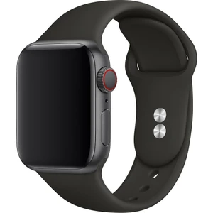 Bilişim Aksesuar  42 mm - 44 mm S/m Apple Watch 3 4 5 6 Se Uyumlu Silikon Kordon Kayış Siyah